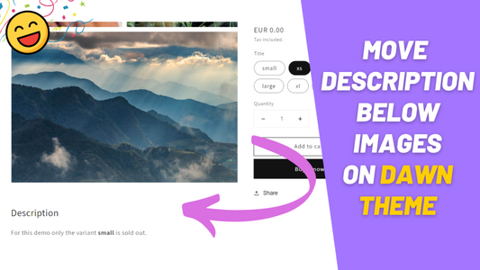 Full width description below images for all free themes