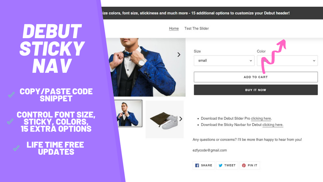Debut theme sticky navbar