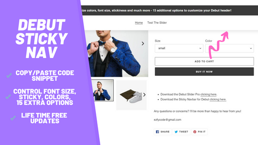 Debut theme sticky navbar