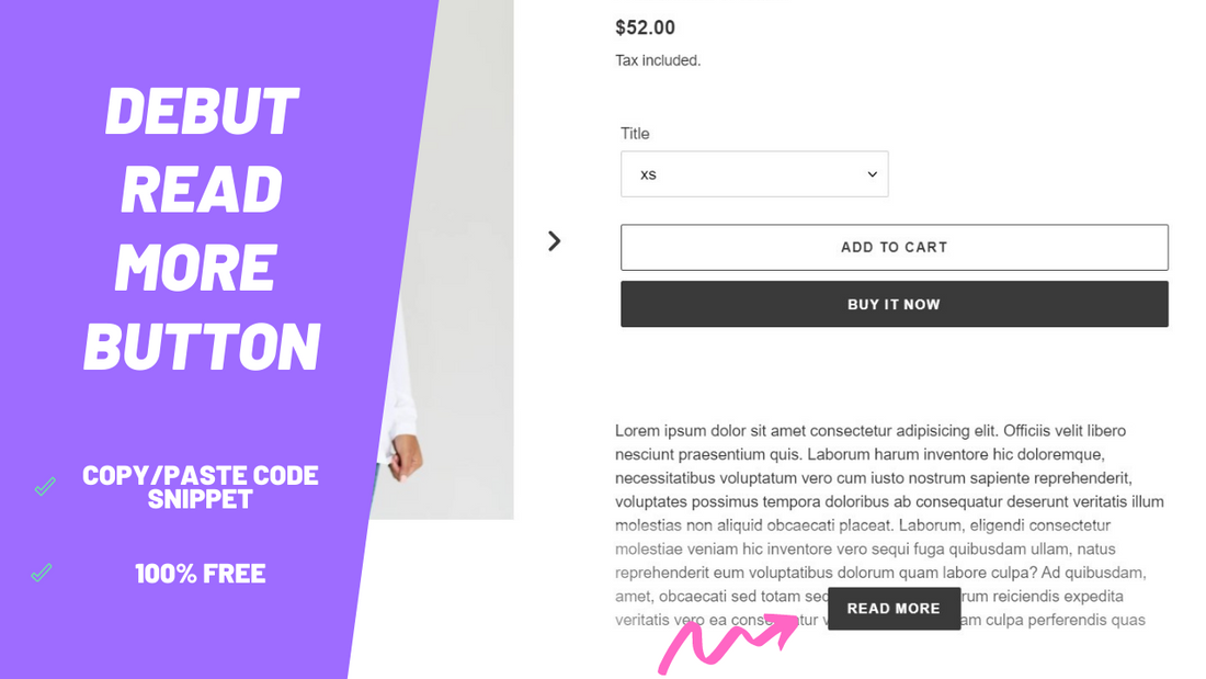 Debut theme Read More button on the product page