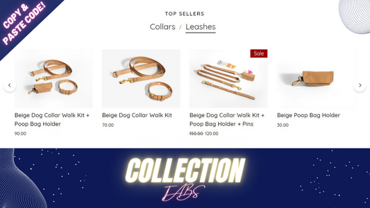 Create a "collection with tabs" Shopify section [copy and paste code]