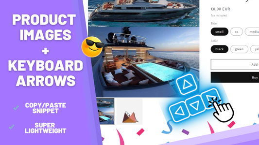 How to change product images with arrow keys