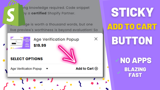 Sticky add to cart with expansive menu (copy/paste code for any Shopify theme)