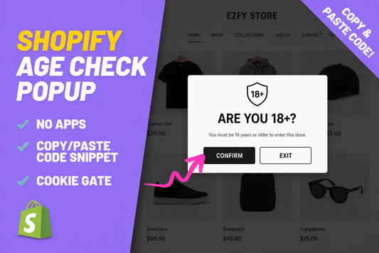 Shopify age check popup, no apps, copy paste code