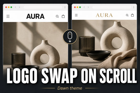 Logo swap on scroll, Dawn theme tutorial thumbnail