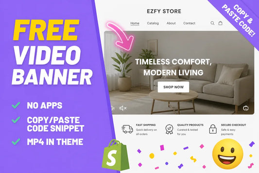 Free Shopify video banner section, no apps, copy paste