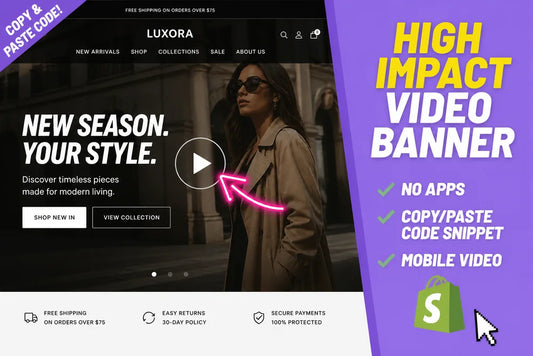 High impact Shopify video banner section, no apps