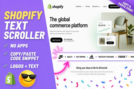 Shopify text and logo scroller section, no apps