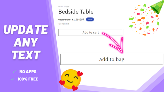 Change any text on your Shopify store [works on all themes]