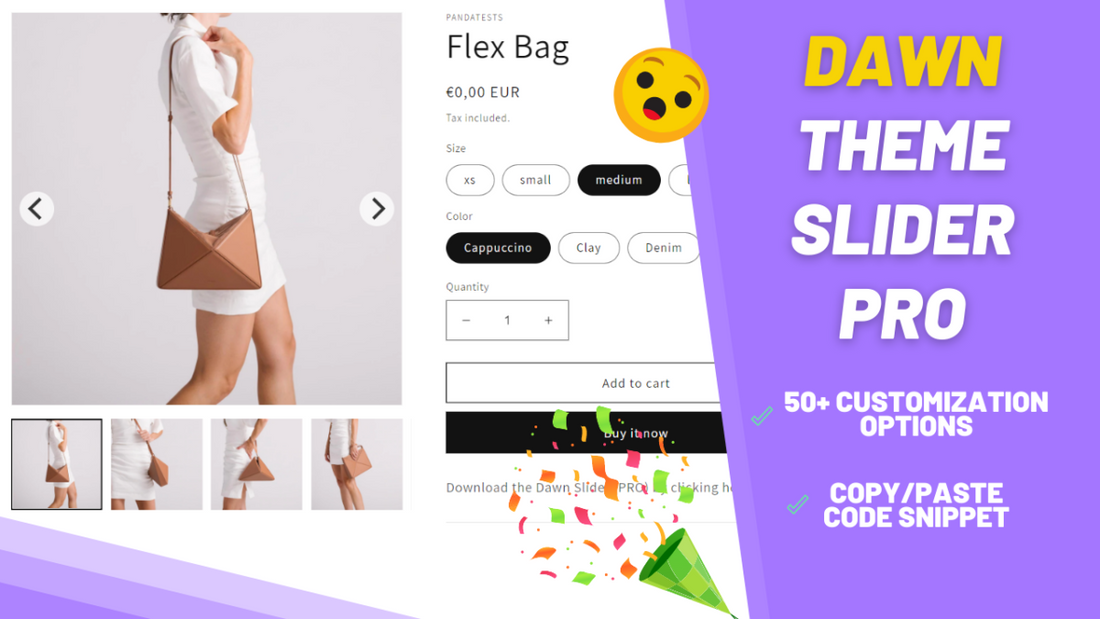 Dawn theme: vertical thumbnails with arrows for the product page images
